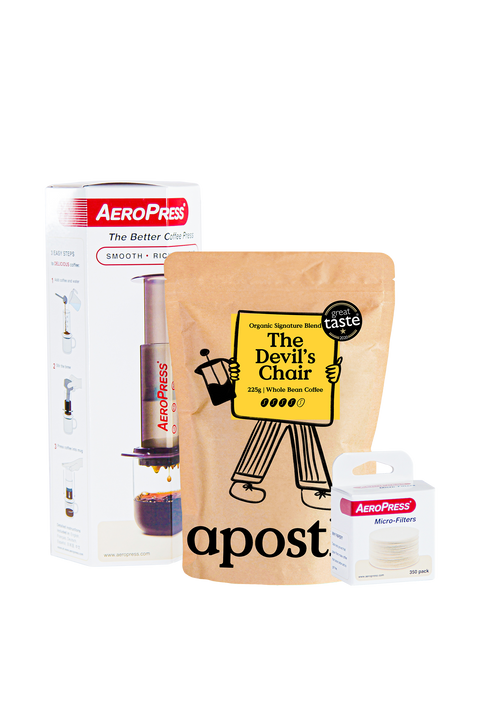 Apostle Coffee 225g Bag, Aeropress Original Coffee Maker & Filter Pack