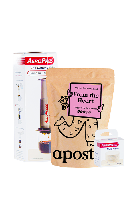 Apostle Coffee 225g Bag, Aeropress Original Coffee Maker & Filter Pack