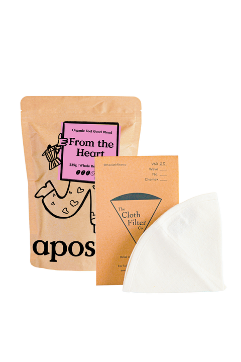 Apostle Coffee 225g Bag & Cloth Filter Co Reusable Filter