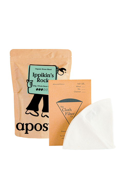 Apostle Coffee 225g Bag & Cloth Filter Co Reusable Filter